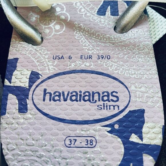 NEW w tags Havaianas Unisex Top Flip Flop Lavender Silver Blue elephants 7/8 US - Picture 2 of 4